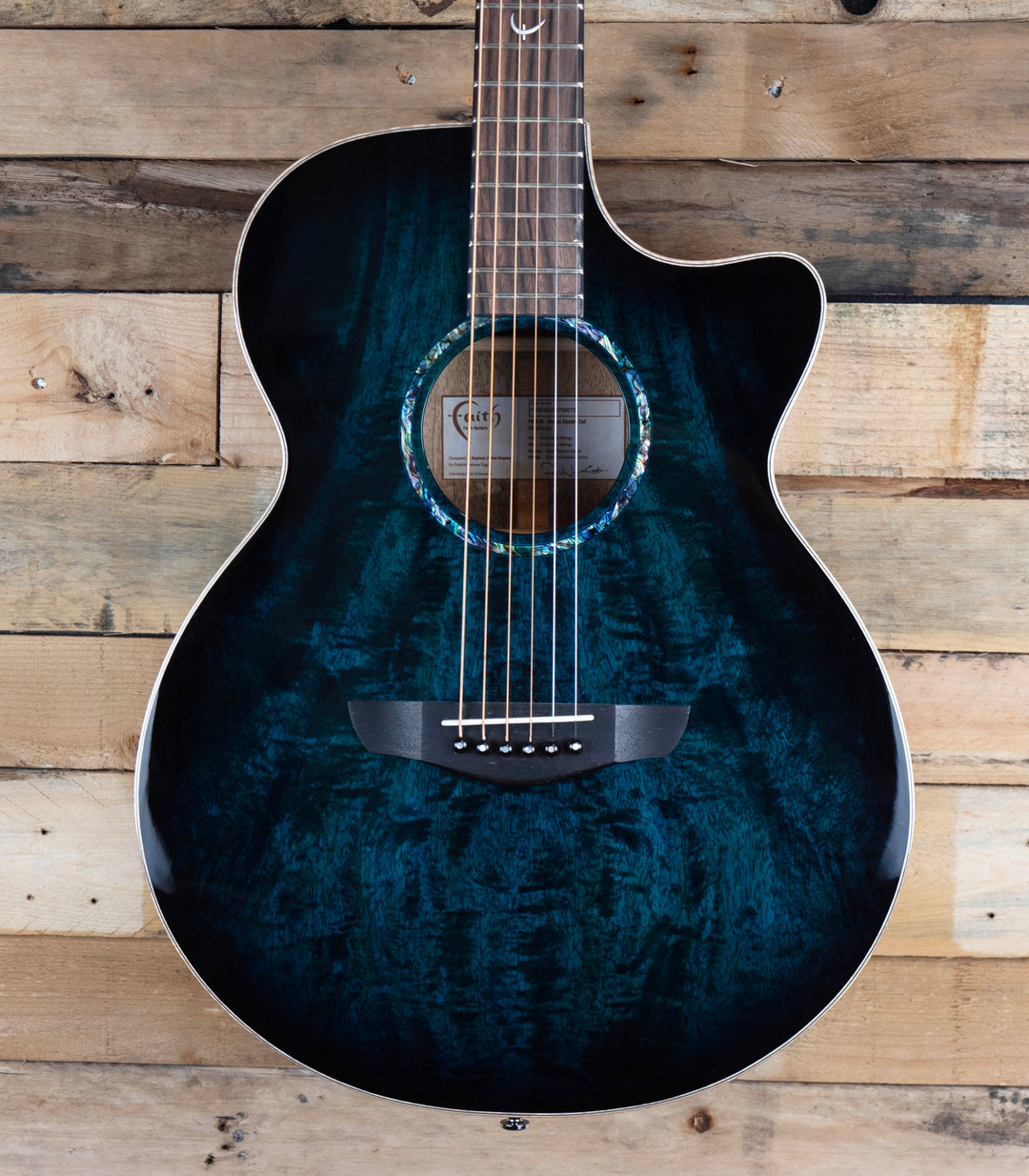 Pre-Owned Faith Blue Moon Burst Venus Electro-Acoustic, All Solid Java Mango