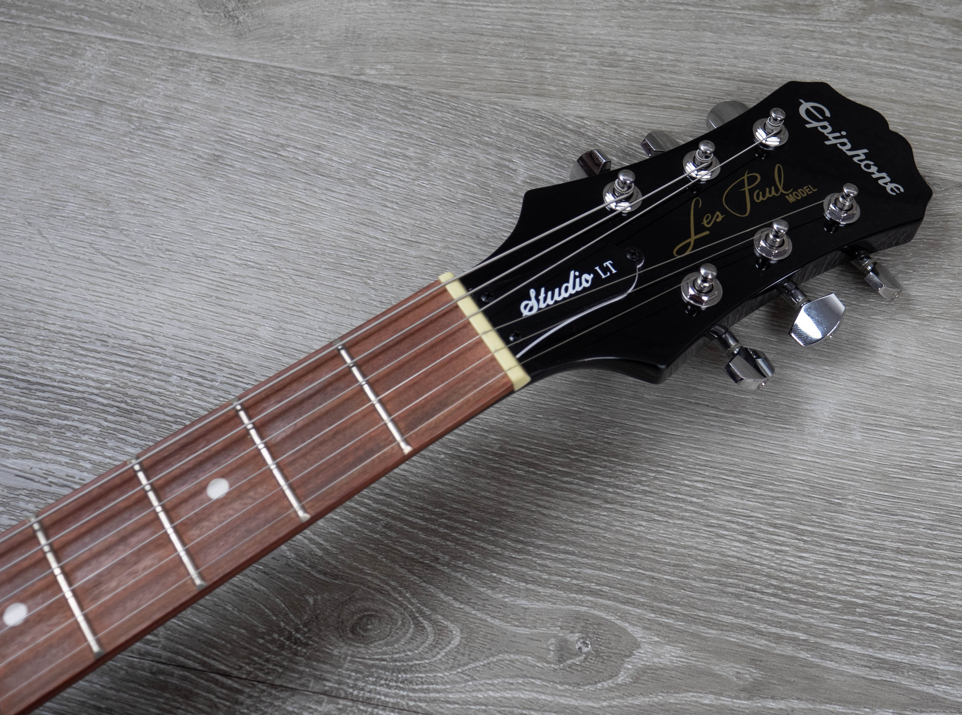 Pre-Owned Epiphone Les Paul Studio LT, Ebony w/ Hardcase – A Strings