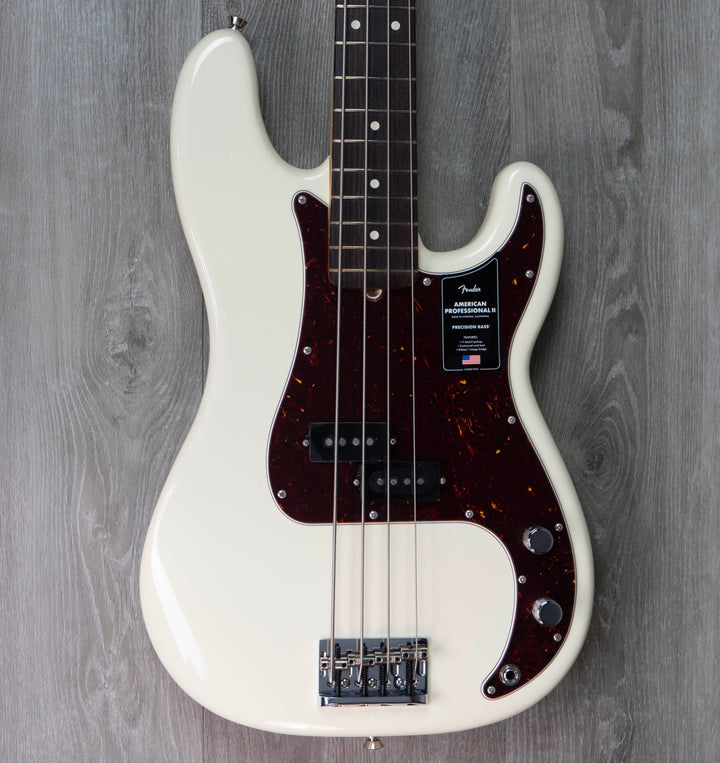 Bajo Fender American Professional II Precision, diapasón de palisandro, blanco olímpico