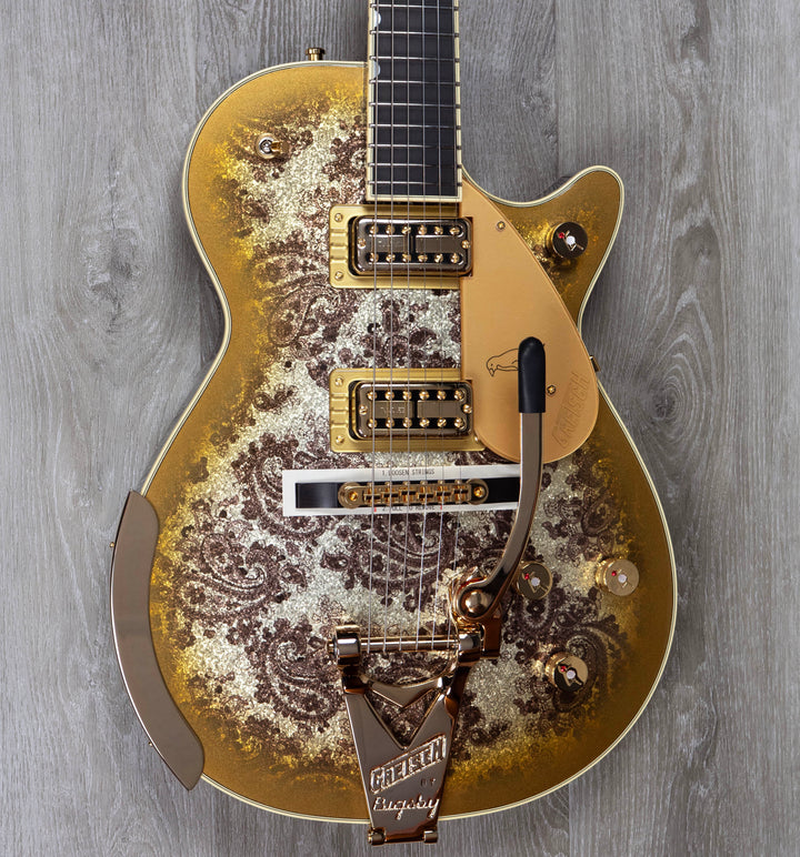 Gretsch G6134TG Limited Edition Paisley Penguin with String-Thru Bigsby, Ebony Fingerboard, Gold Paisley
