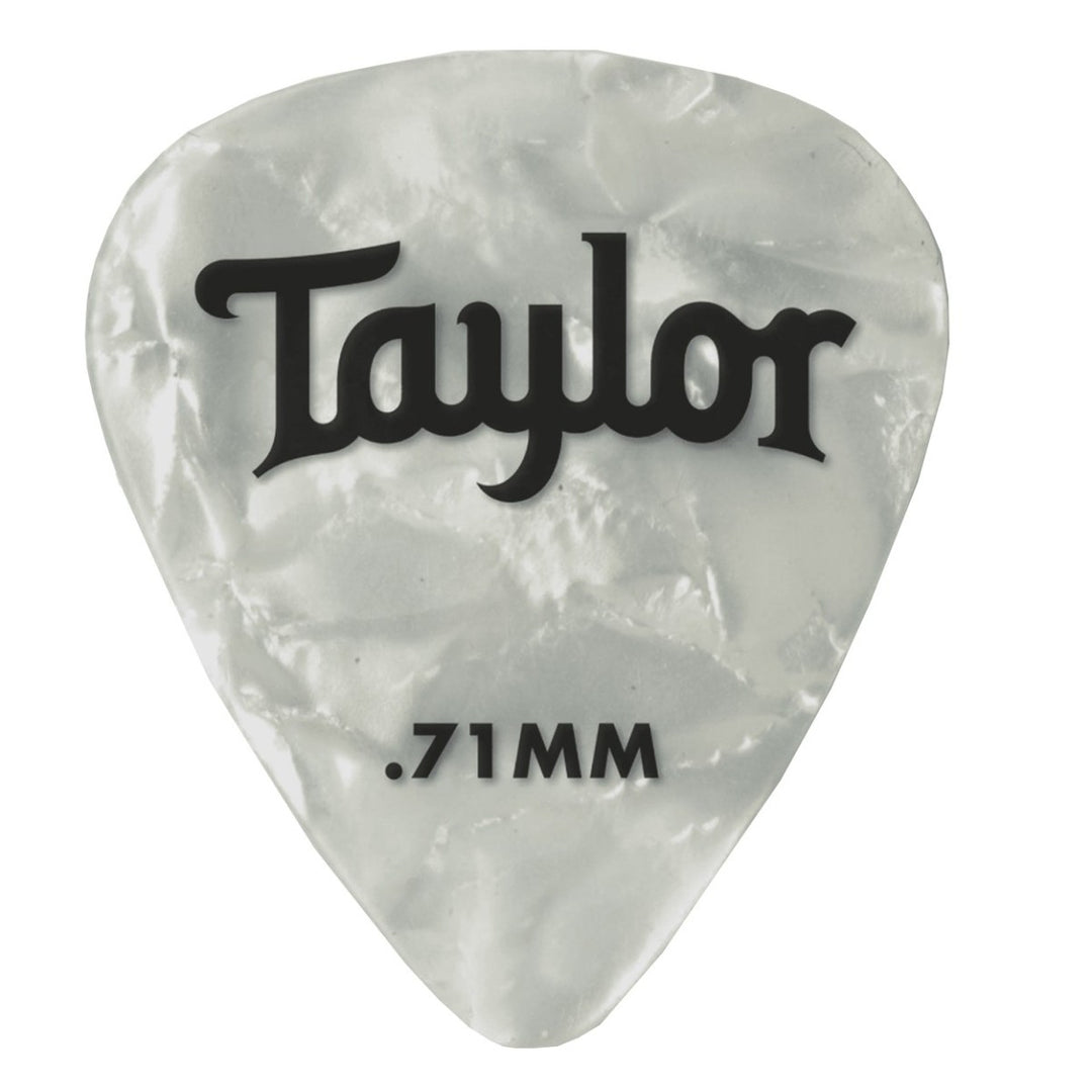 Taylor Celluloid 351 Guitar Picks – White Pearl, 0.71mm (12-pack)