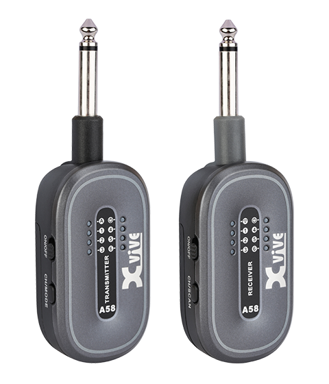 XVIVE A58 Guitar Wireless System and Charging Case, 5.8GHZ, Grey