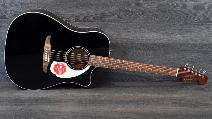 Fender California Standard Redondo CE, Spruce Top, Ivory Pickguard, Black