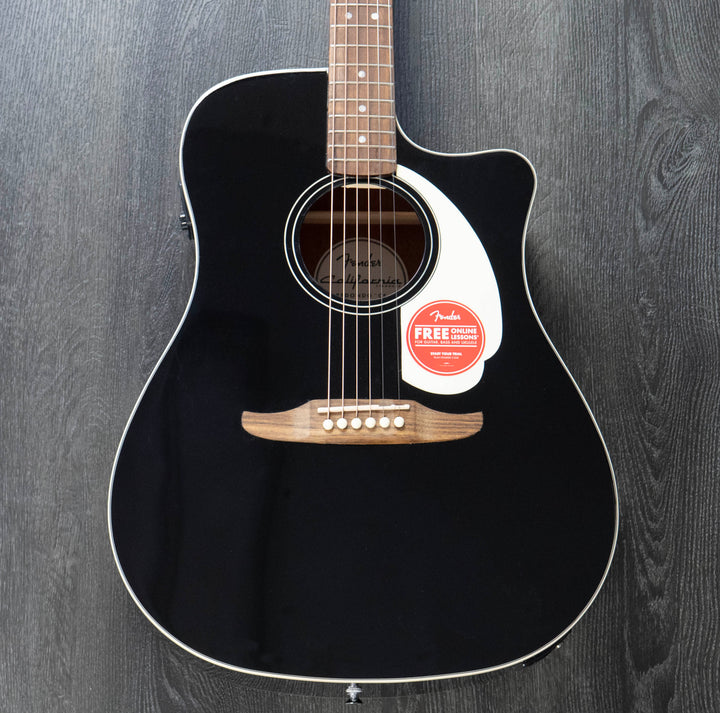 Fender California Standard Redondo CE, Spruce Top, Ivory Pickguard, Black