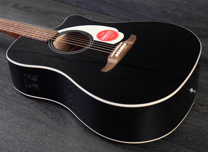 Fender California Standard Redondo CE, Spruce Top, Ivory Pickguard, Black