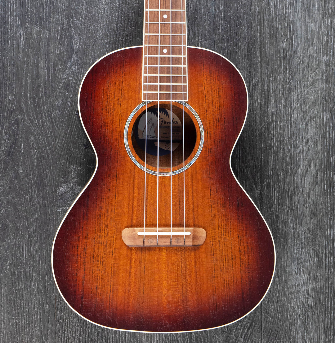 Fender Rincon Tenor Ukulele, Walnut Fingerboard, Aged Cognac Burst
