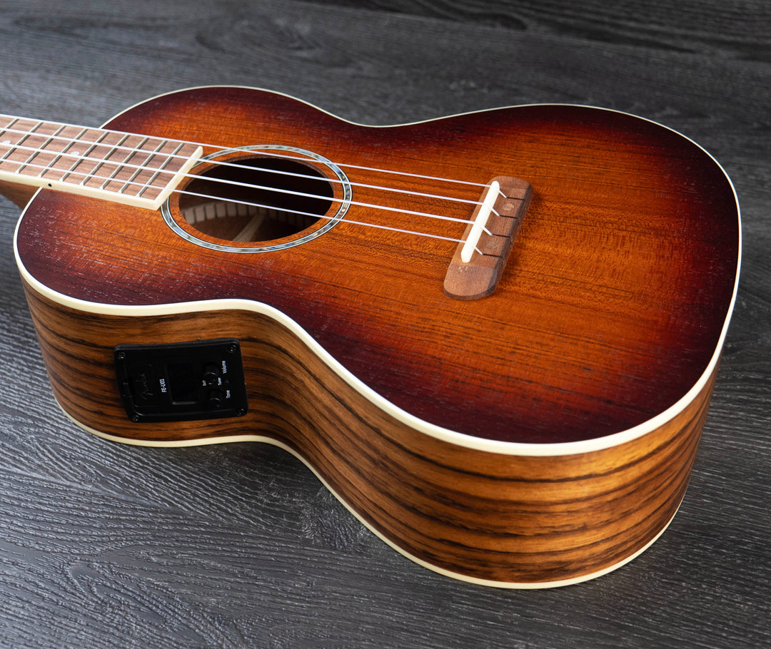 Fender Rincon Tenor Ukulele, Walnut Fingerboard, Aged Cognac Burst