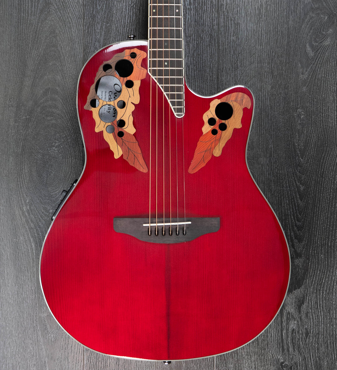 Ovation CE48-RR Celebrity Super Shallow Ruby Red Electro-Acoustic Guitar