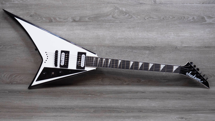 Jackson JS Series Rhoads JS32T, Amaranth Fingerboard, White with Black Bevels