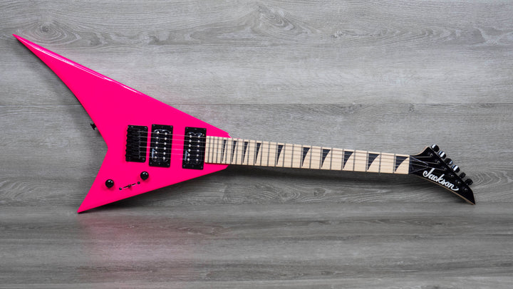 Jackson JS Series RR Minion JS1X, touche en érable, rose fluo