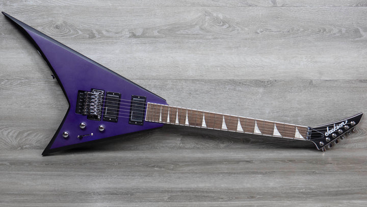 Jackson X Series Rhoads RRX24, touche en laurier, noir avec biseaux jaunes