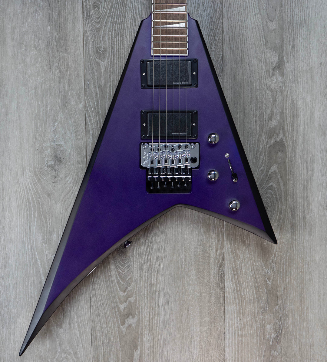 Jackson X Series Rhoads RRX24, touche en laurier, noir avec biseaux jaunes