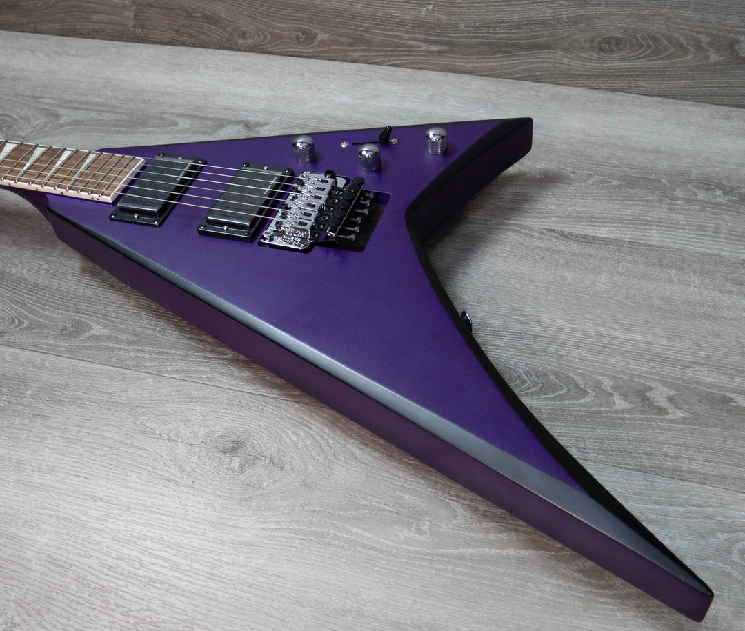 Jackson X Series Rhoads RRX24, touche en laurier, noir avec biseaux jaunes