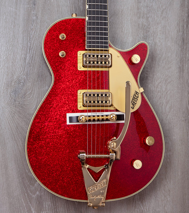 Gretsch G6129TG-59VS Limited Edition Sparkle Jet with String-Thru Bigsby, Ebony Fingerboard, Red Sparkle