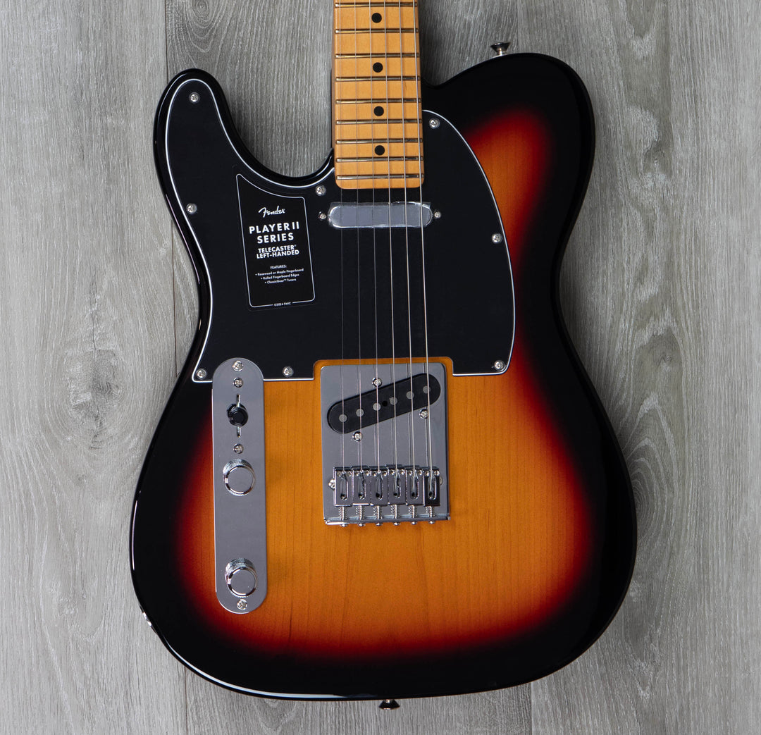 Fender Player II Telecaster para zurdos, diapasón de arce, Sunburst de 3 colores