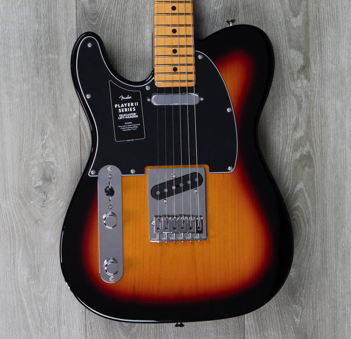 Fender Player II Telecaster para zurdos, diapasón de arce, Sunburst de 3 colores