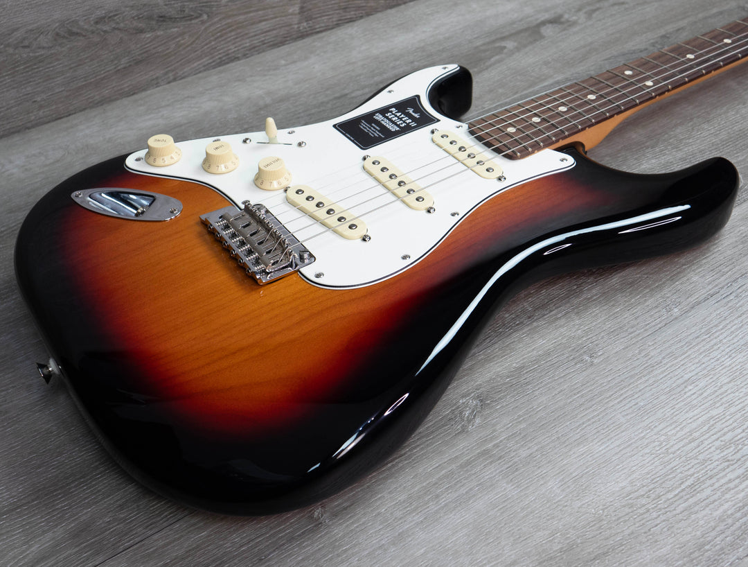 Fender Player II Stratocaster para zurdos, diapasón de palisandro, Sunburst de 3 colores