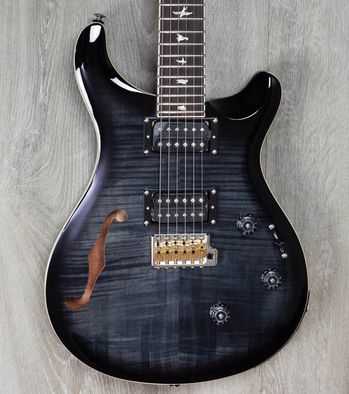 PRS SE Custom 24 Semi-Hollow Piezo Electric Guitar, Charcoal Burst