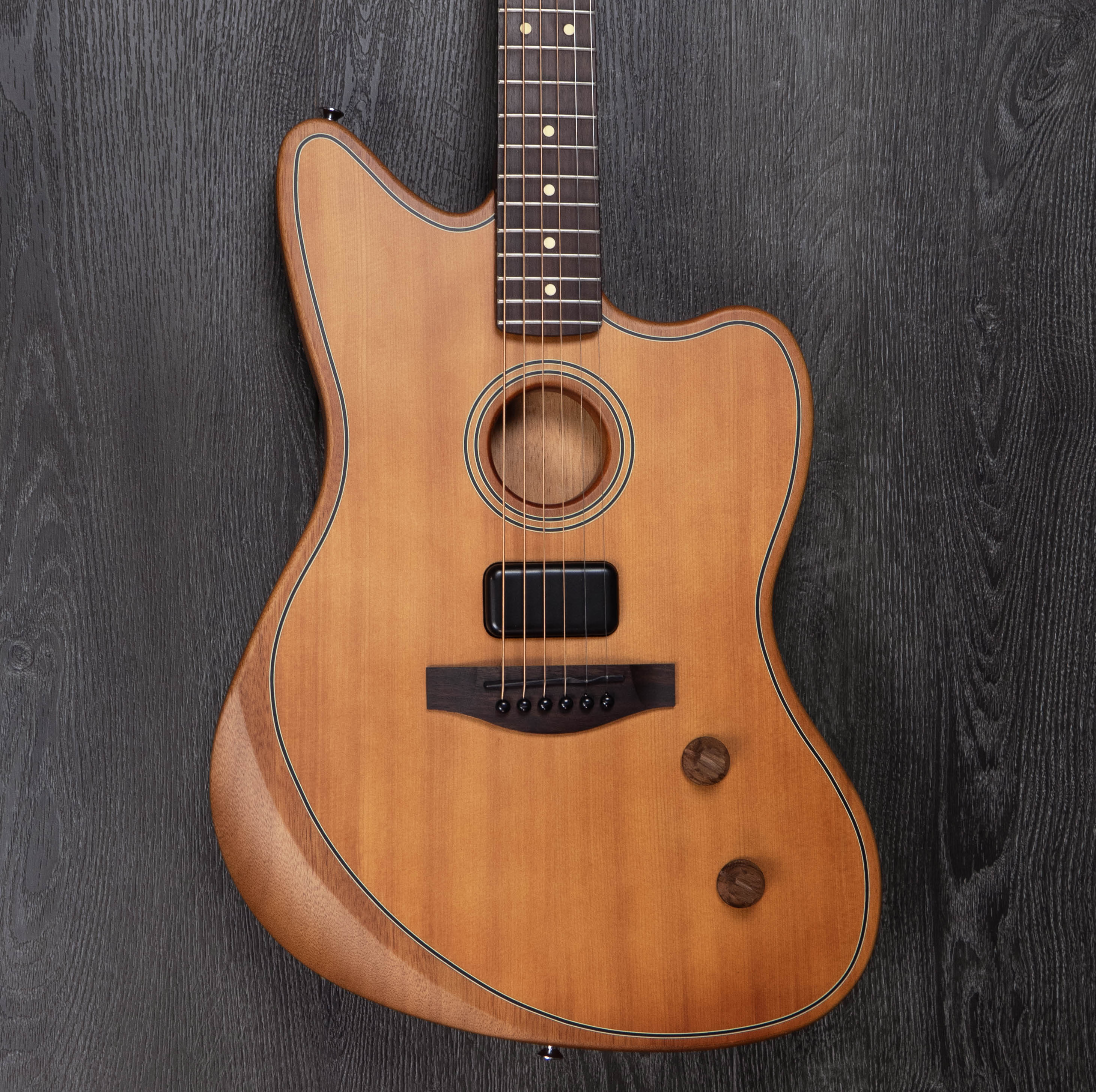 Fender Acoustasonic Standard Jazzmaster, Aged Natural – A Strings