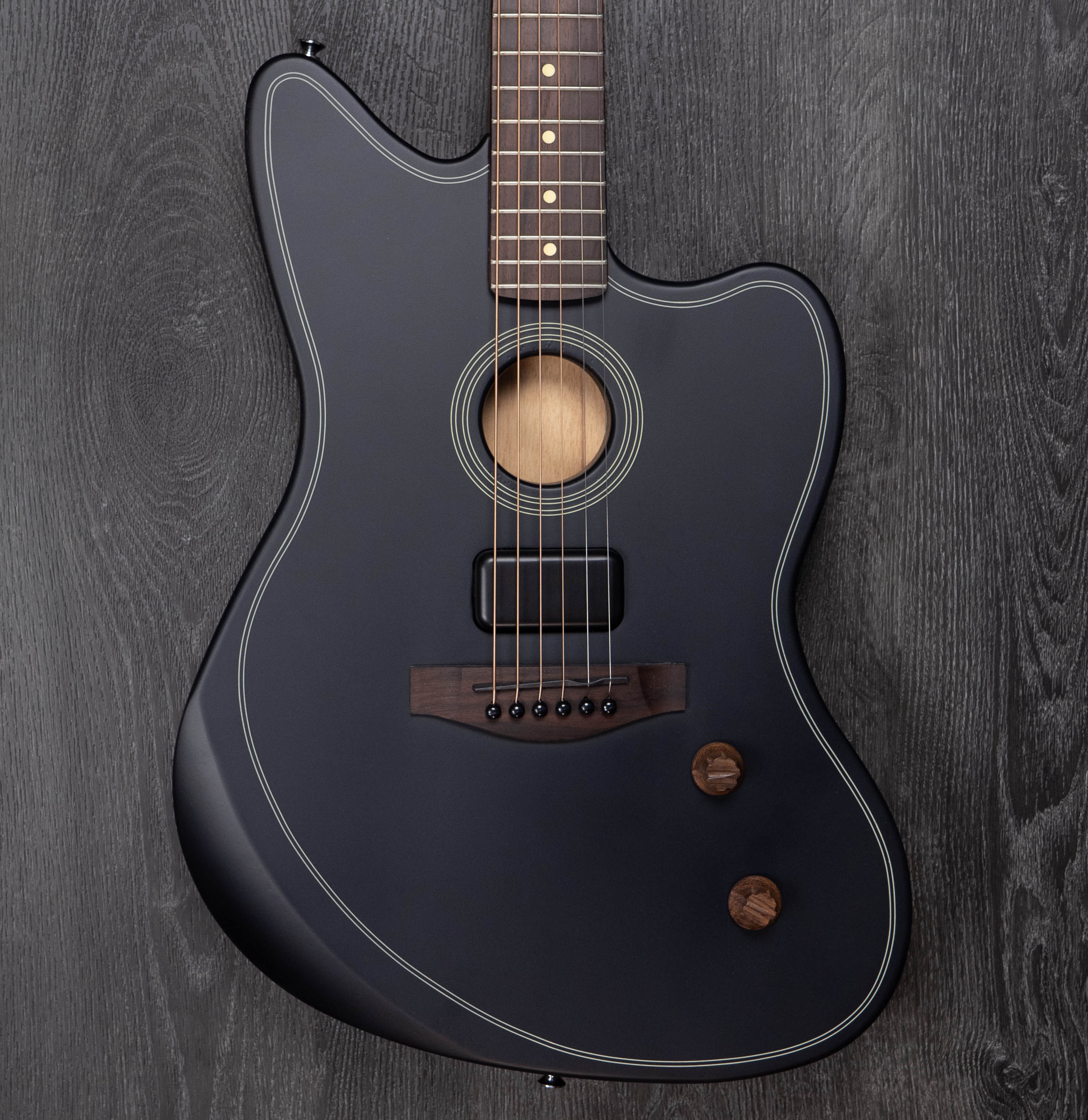 Fender Acoustasonic Standard Jazzmaster, Black – A Strings