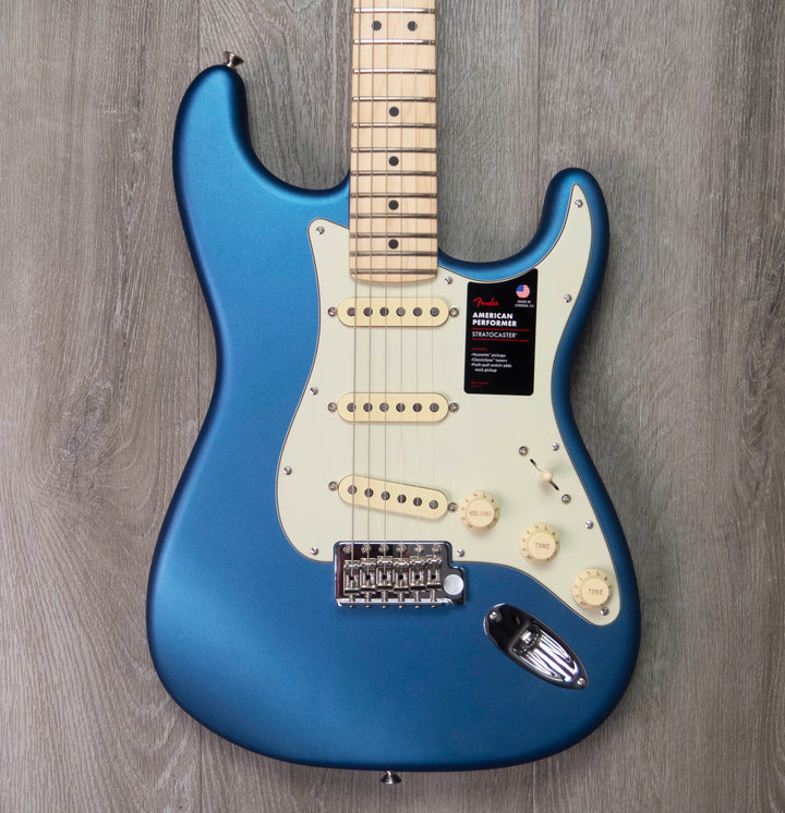 Fender American Performer Stratocaster, Maple Fingerboard, Satin Lake Placid Blue