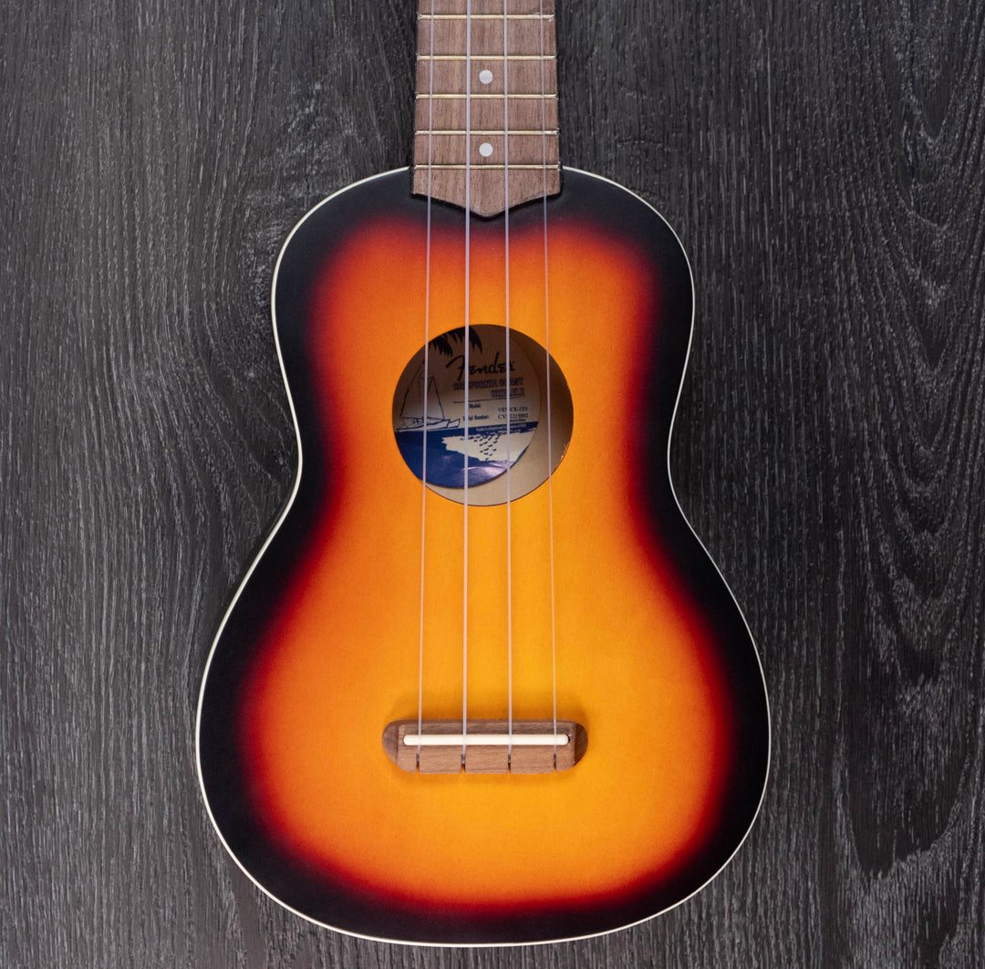 Ukelele Fender Venice, soprano, Sunburst de 2 tonos