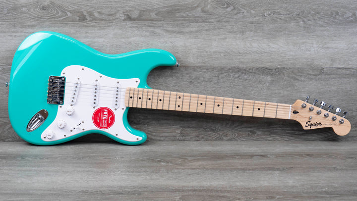 Squier Sonic Stratocaster HT, Maple Fingerboard, White Pickguard, Sea Foam Green