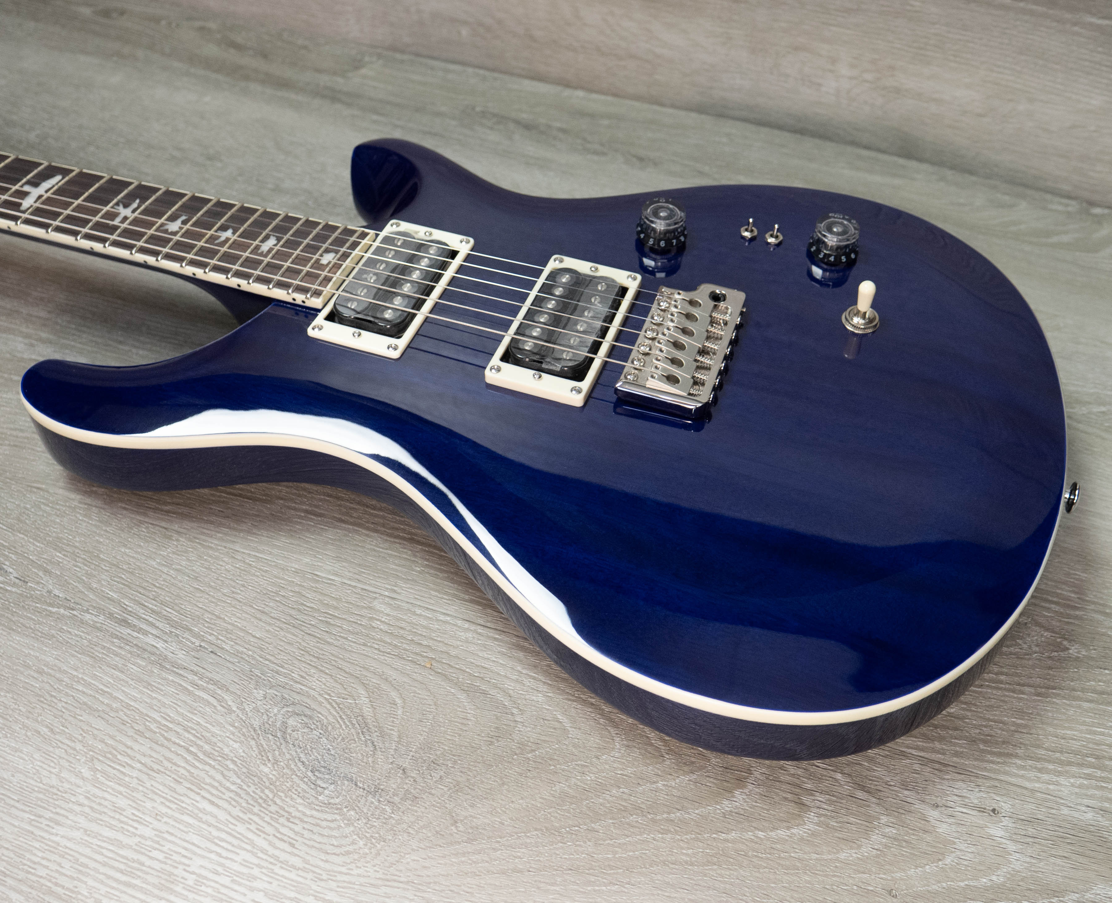 PRS SE Standard 24-08 Electric Guitar, Translucent Blue – A Strings
