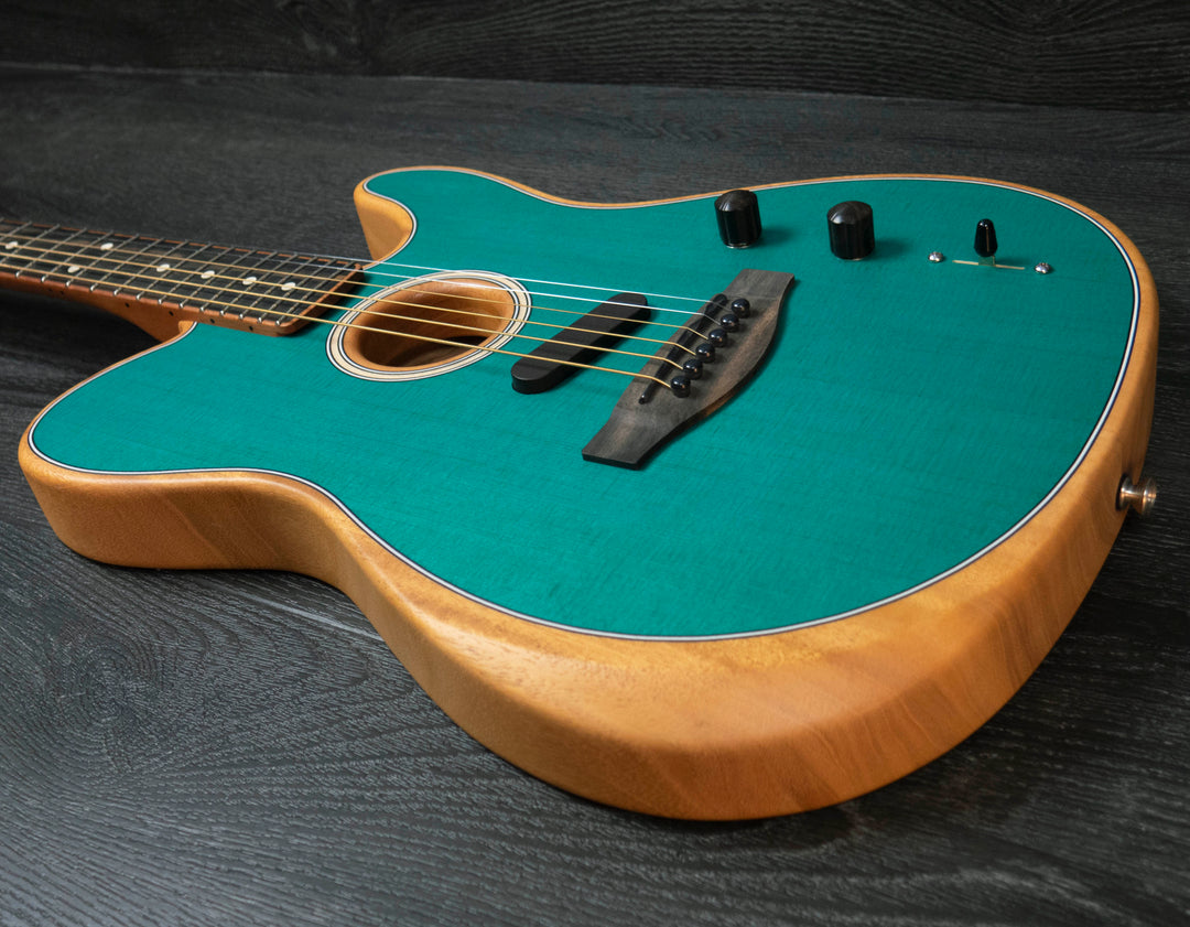 Fender Limited Edition American Acoustasonic Telecaster, Channel-Bound Neck, Aqua Teal