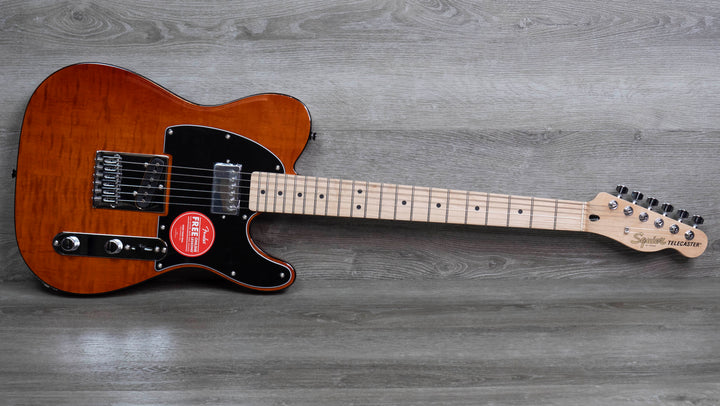 Squier Affinity Series Telecaster FMT SH, touche en laurier, pickguard noir, moka