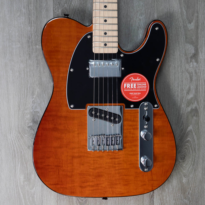 Squier Affinity Series Telecaster FMT SH, touche en laurier, pickguard noir, moka