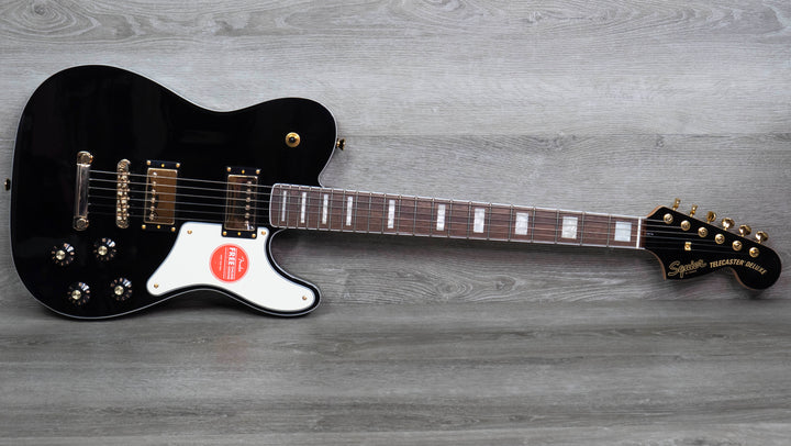 Squier Limited Edition Paranormal Troublemaker Telecaster Deluxe, Laurel Fingerboard, Parchment Pickguard, Black