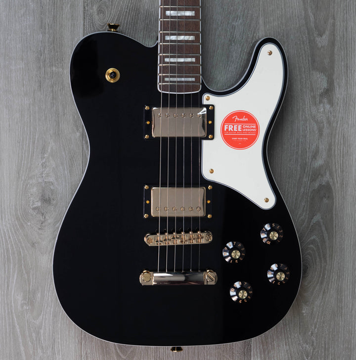 Squier Limited Edition Paranormal Troublemaker Telecaster Deluxe, Laurel Fingerboard, Parchment Pickguard, Black