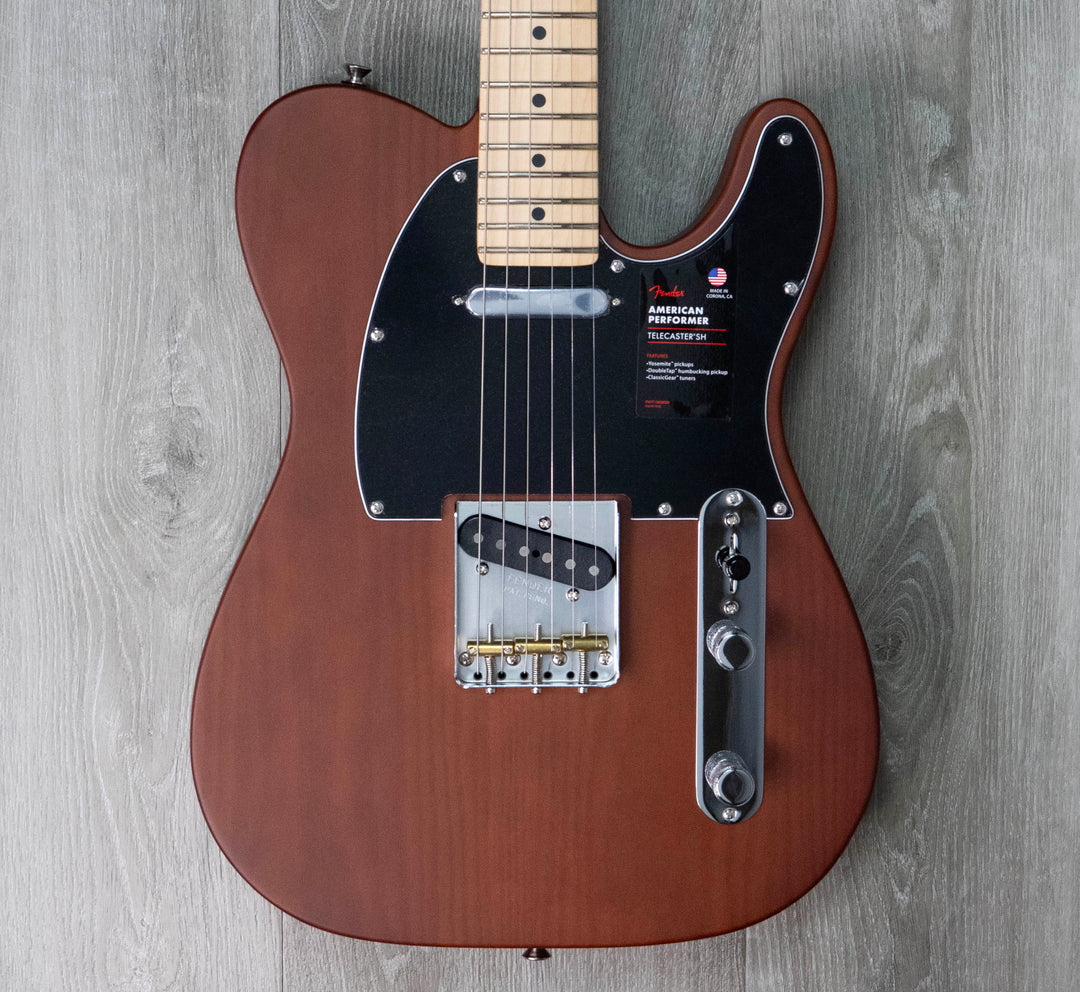 Fender Édition limitée American Performer Timber Telecaster, touche en érable, couleur moka