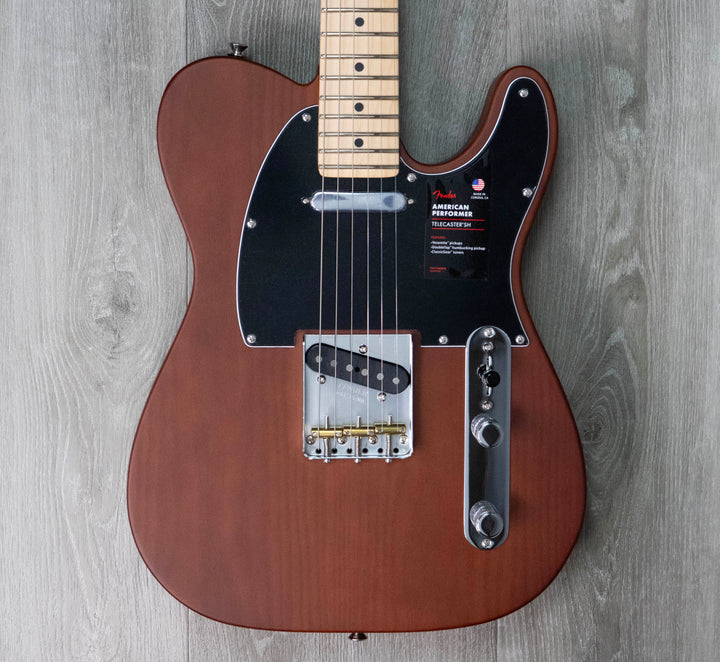 Fender American Performer Timber Telecaster edición limitada, diapasón de arce, color moca