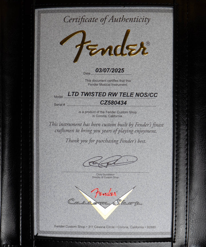 Fender Custom Shop Limited Edition Twisted Rosewood Telecaster, NOS Natural #CZ580434