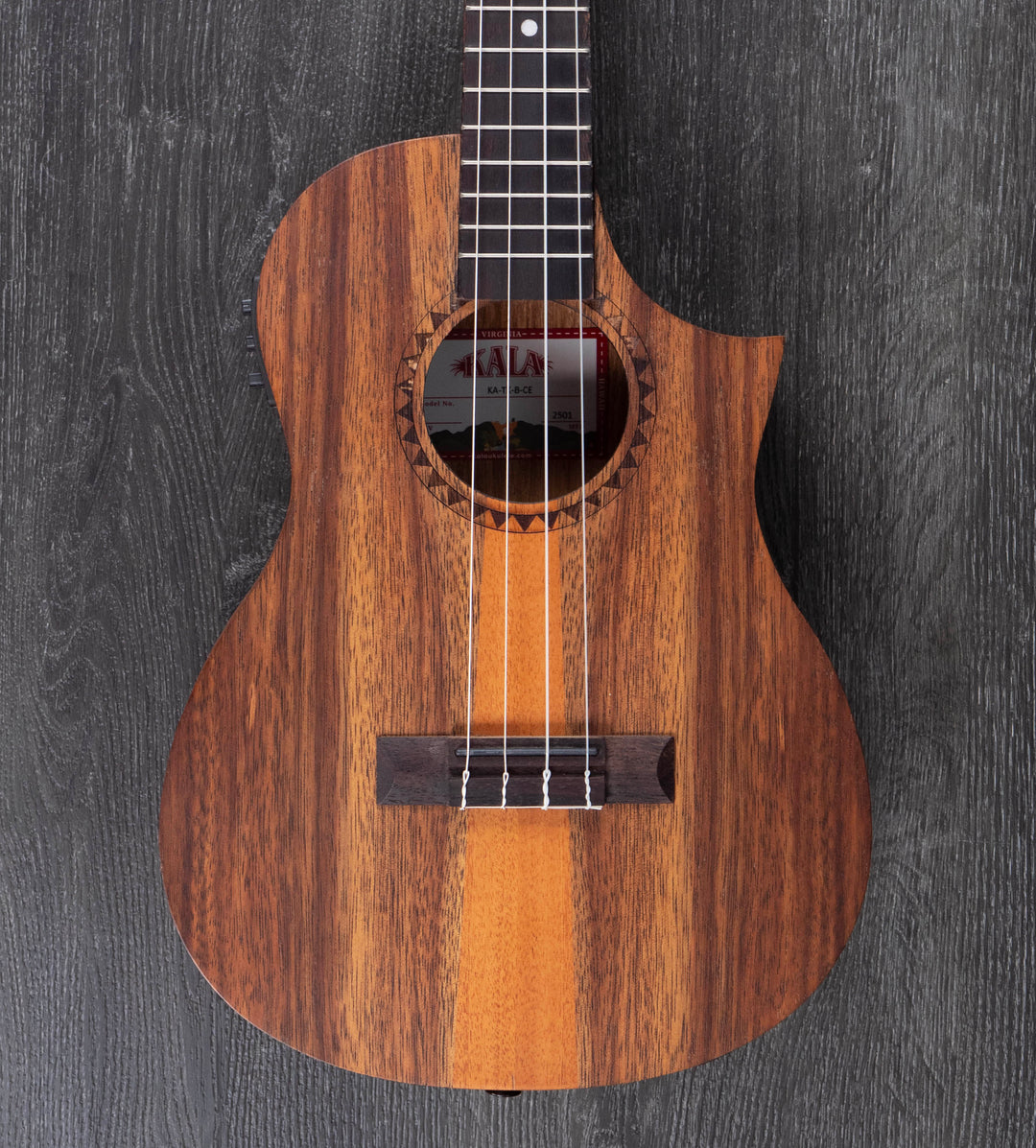 Kala Teak Tri-Top Baritone Ukulele w/ Cutaway & EQ
