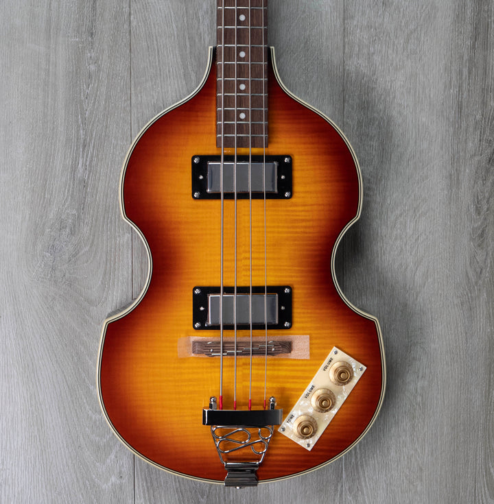 Bajo viola Epiphone, estilo vintage Sunburst