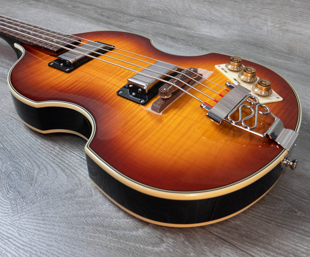 Bajo viola Epiphone, estilo vintage Sunburst