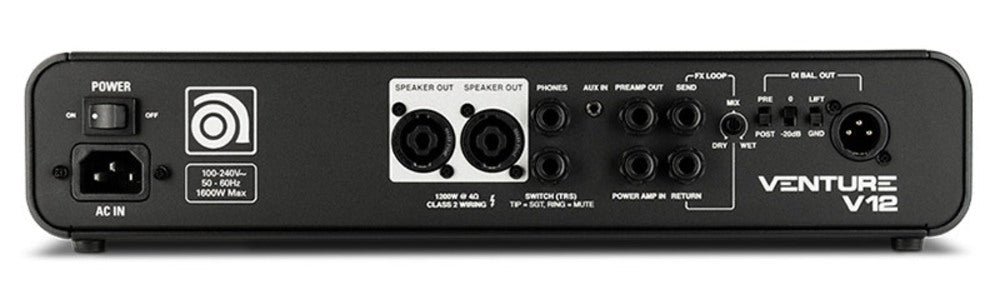 Ampeg Venture V12 1200w Bass Amplifier Head