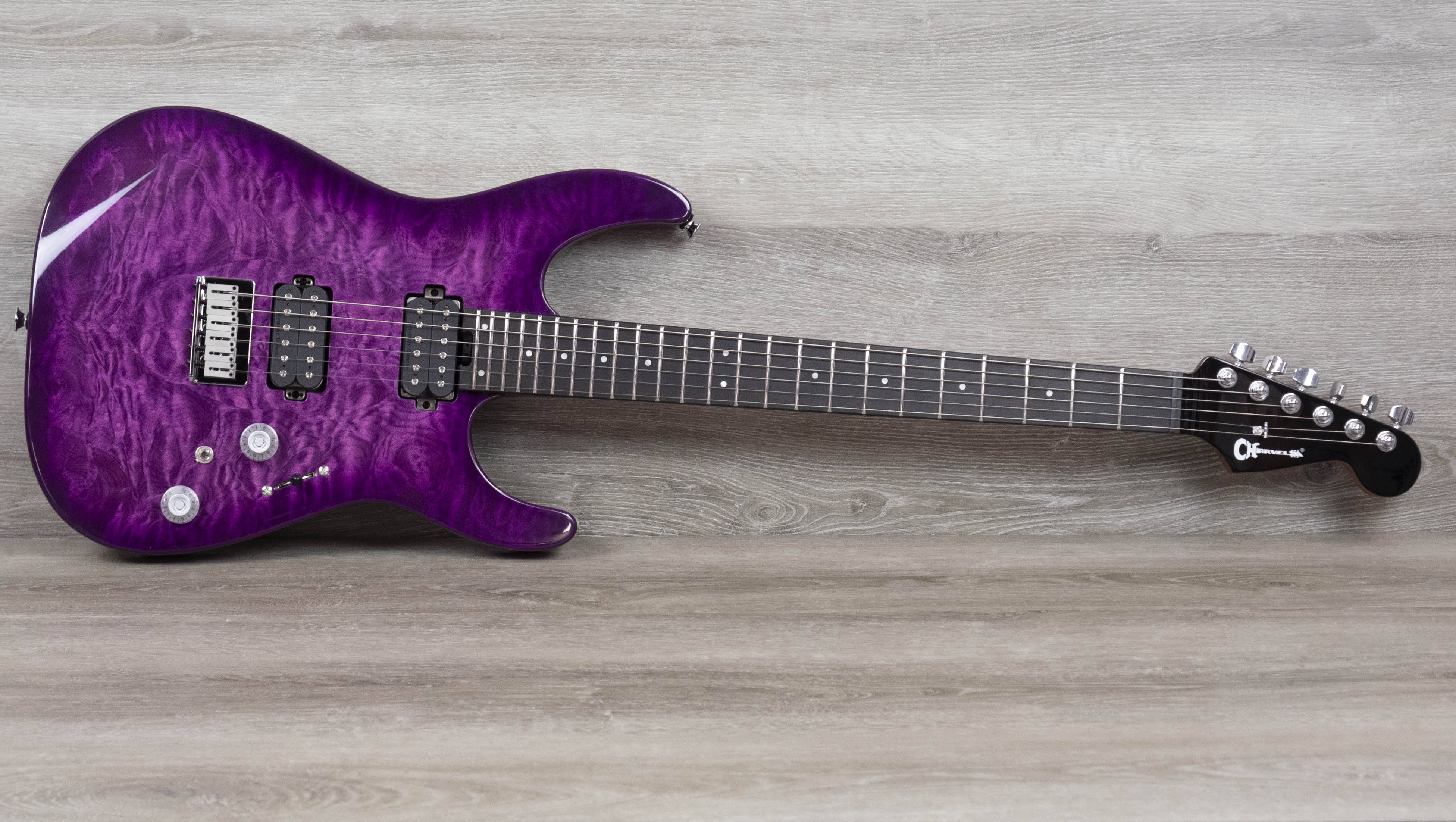Charvel Pro-Mod Plus DK24 HH HT EB QM, Ebony Fingerboard - Violet