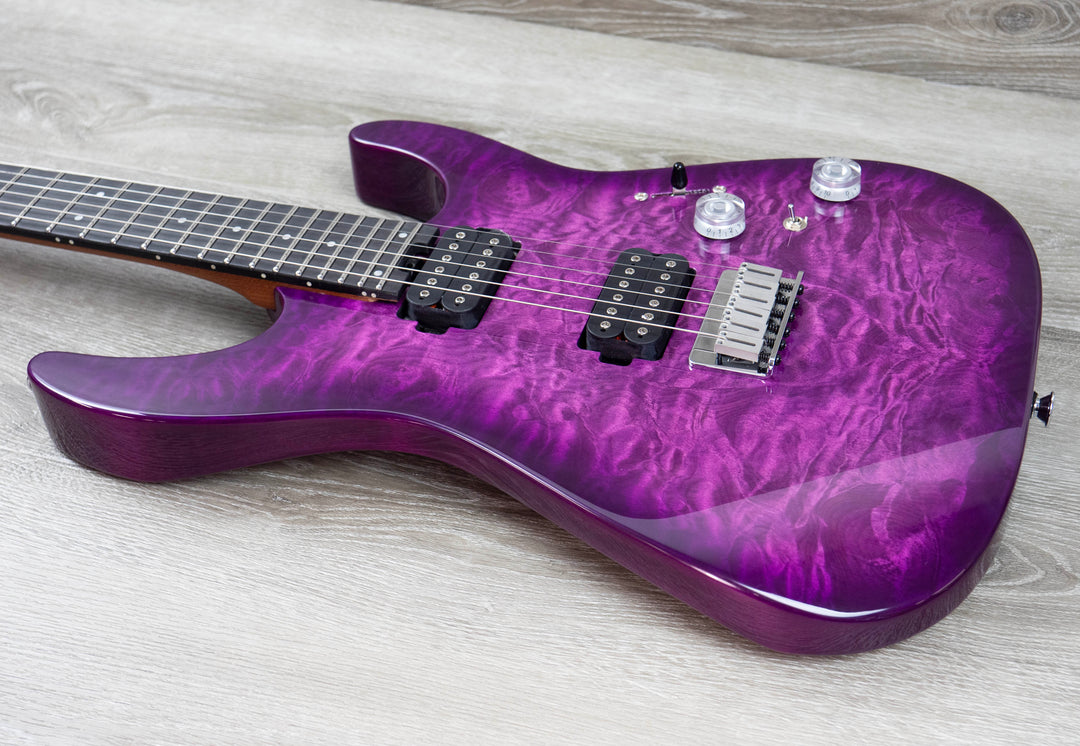 Charvel Pro-Mod Plus DK24 HH HT EB QM, Ebony Fingerboard - Violet Radiance