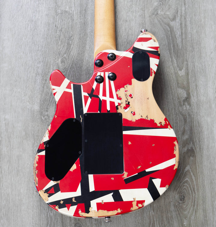 EVH Limited Edition Wolfgang Special Striped Series, Ebony Fingerboard, Red, Black, and White, Aged