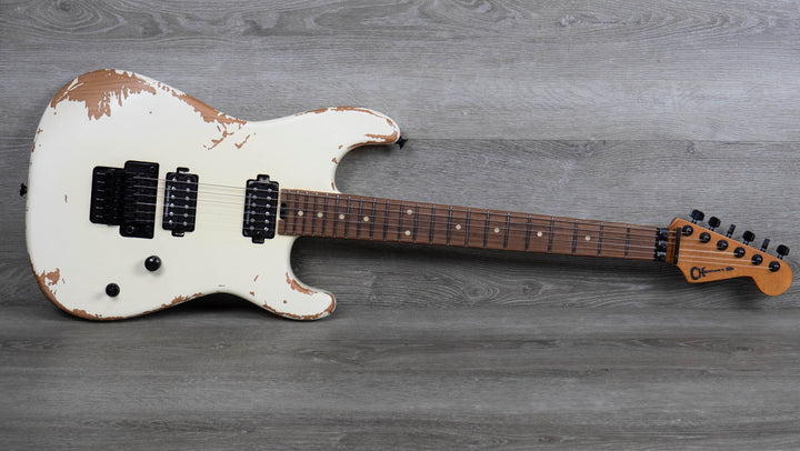 Charvel Pro-Mod Relic San Dimas Style 1 HH FR PF, Pau Ferro Fingerboard, Weathered White