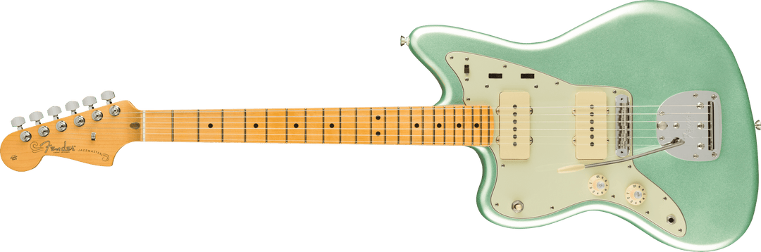Fender American Professional II Jazzmaster Left-Hand, Maple Fingerboard, Mystic Surf Green - A Strings