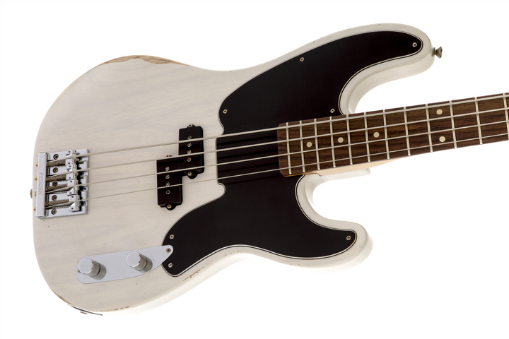 Fender Mike Dirnt Road Worn Precision Bass, Rosewood Fingerboard, White Blonde