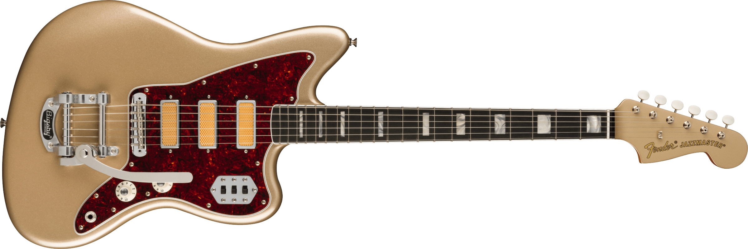 Fender Gold Foil Jazzmaster, Ebony Fingerboard, Shoreline Gold – A Strings