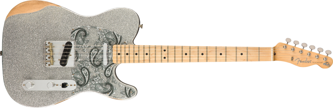 Fender Brad Paisley Road Worn Telecaster, Maple Fingerboard, Silver Sparkle