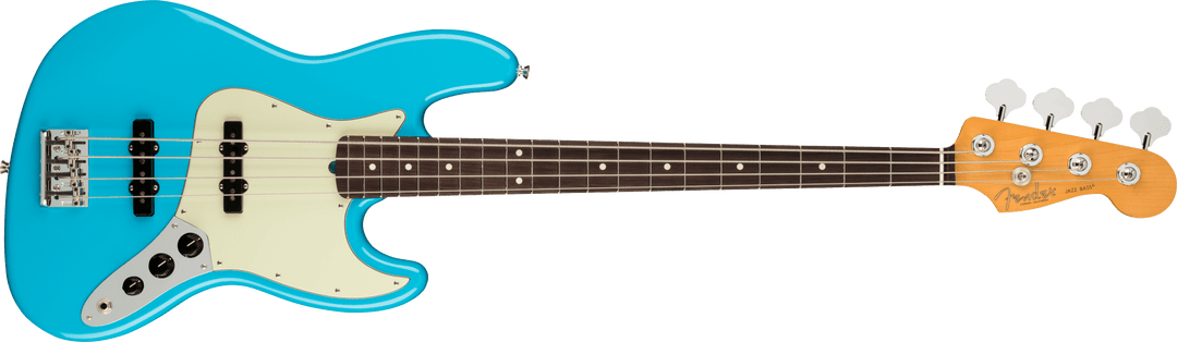 Fender American Professional II Jazz Bass, Rosewood Fingerboard, Miami Blue - A Strings
