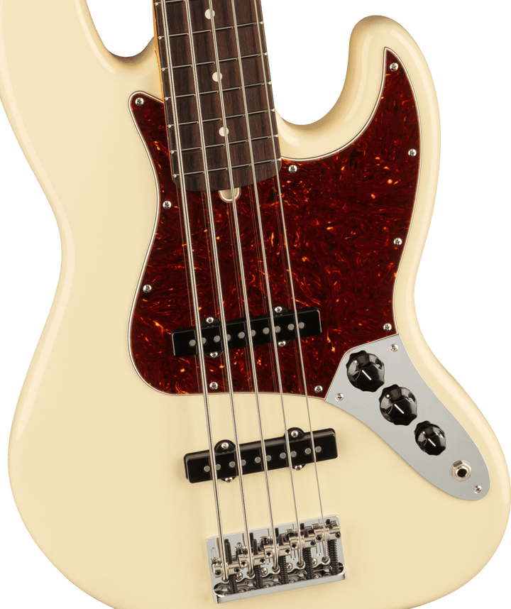 Fender American Professional II Jazz Bass V, Rosewood Fingerboard, Olympic White - A Strings